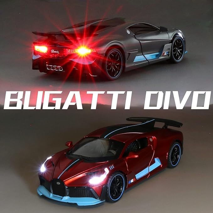 Bugatti Divo Metal Body Diecast Car Model Car - Red - Medium Size - 1/32 Scale - Toyloft