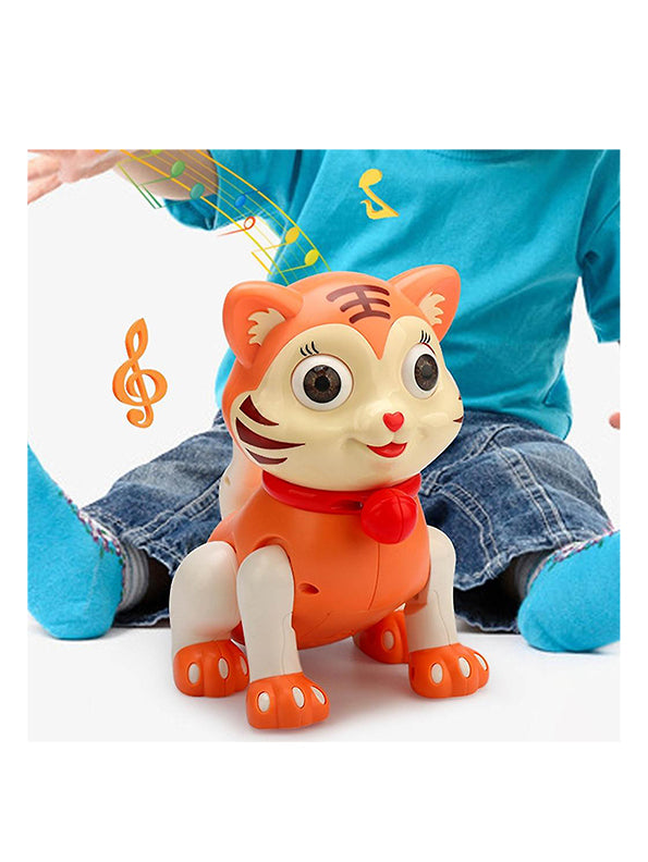 Cute Baby Tiger With Light Sound And Music For Kids - Orange (L-75) - Toyloft