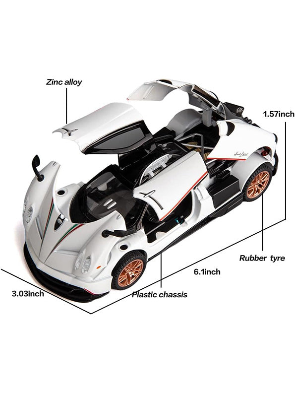 Pagani Model 1:32 Scale Diecast Car - White Metal Collectible | TV-N-24 - Toyloft