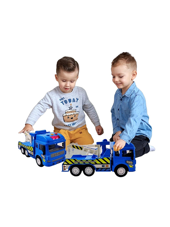 Police Tow Truck Toy For Kids - Blue (L-85) - Toyloft