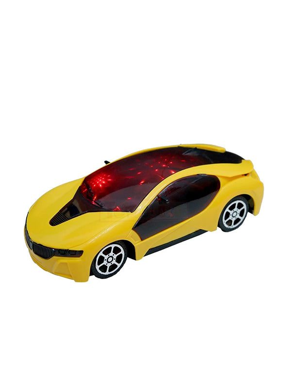 Remote Control Blaster Racing Car With Colorful LED Lights - Yellow (L-88) - Toyloft