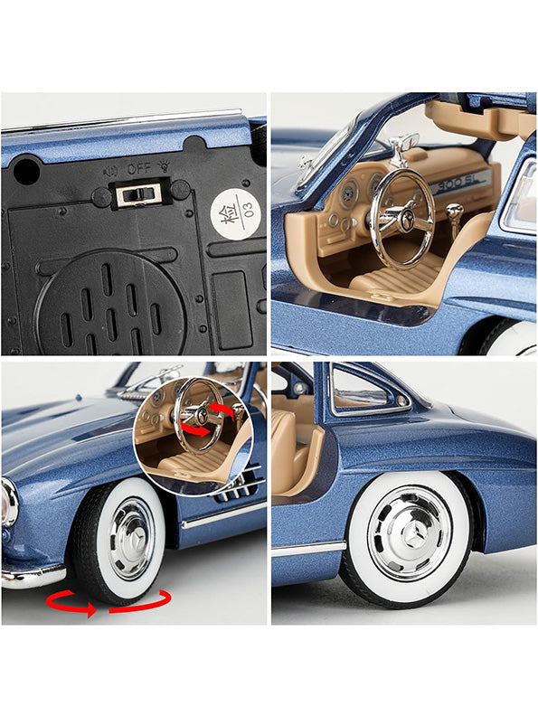 Mercedes Benz 300 SL Gullwing Metal Diecast Car Scale 1:24 - Blue (TV-S-24) - Toyloft
