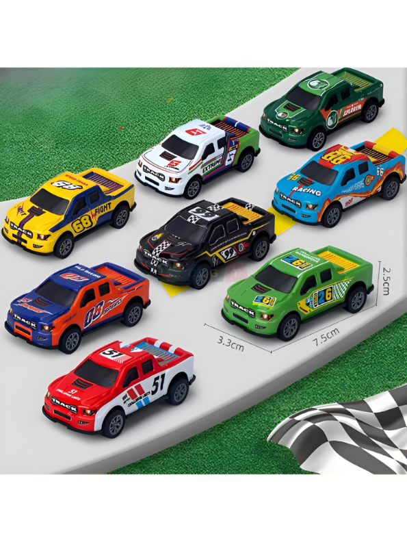 6-Pack Die-Cast Metal Race Car Set for Kids | Pull-Back Action Toy Vehicles LMI14912