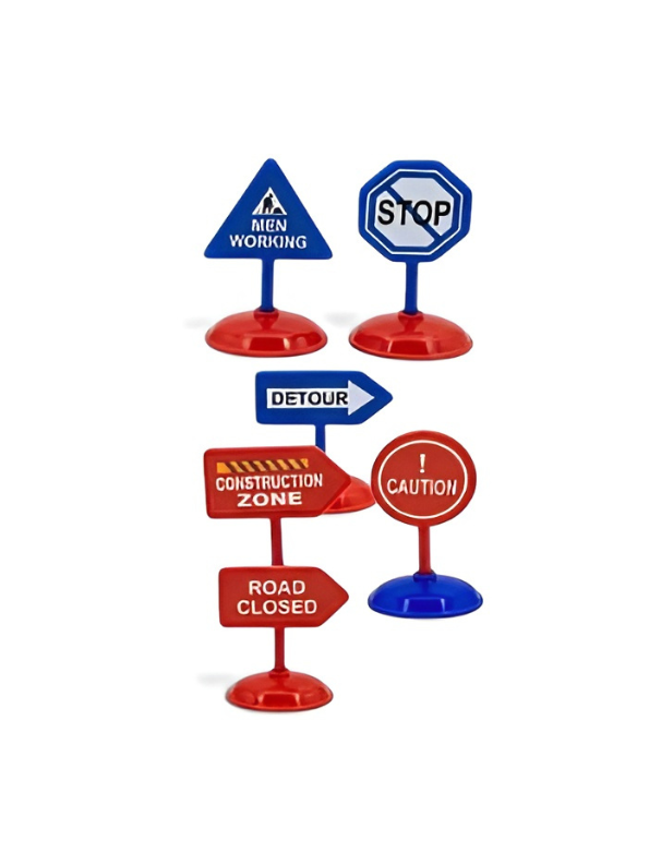 6-Piece Die-Cast Alloy Toy Airplane Set with Road Signs - Pull-Back Mini Jet Planes MD3653.