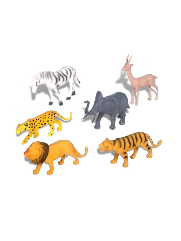 6-Piece Wild Safari Animal Toy Set – Lion, Tiger, Elephant, Zebra, Cheetah & Deer – Educational Figurines for Kids LMI13846.