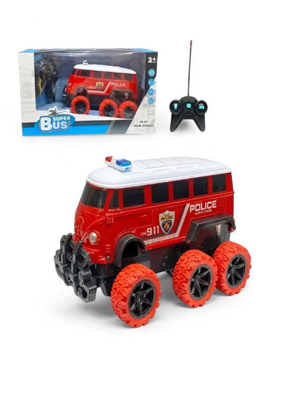6-Wheel RC Police Monster Bus – High-Speed Off-Road Remote Control 911 Emergency Response Vehicle TV4527.