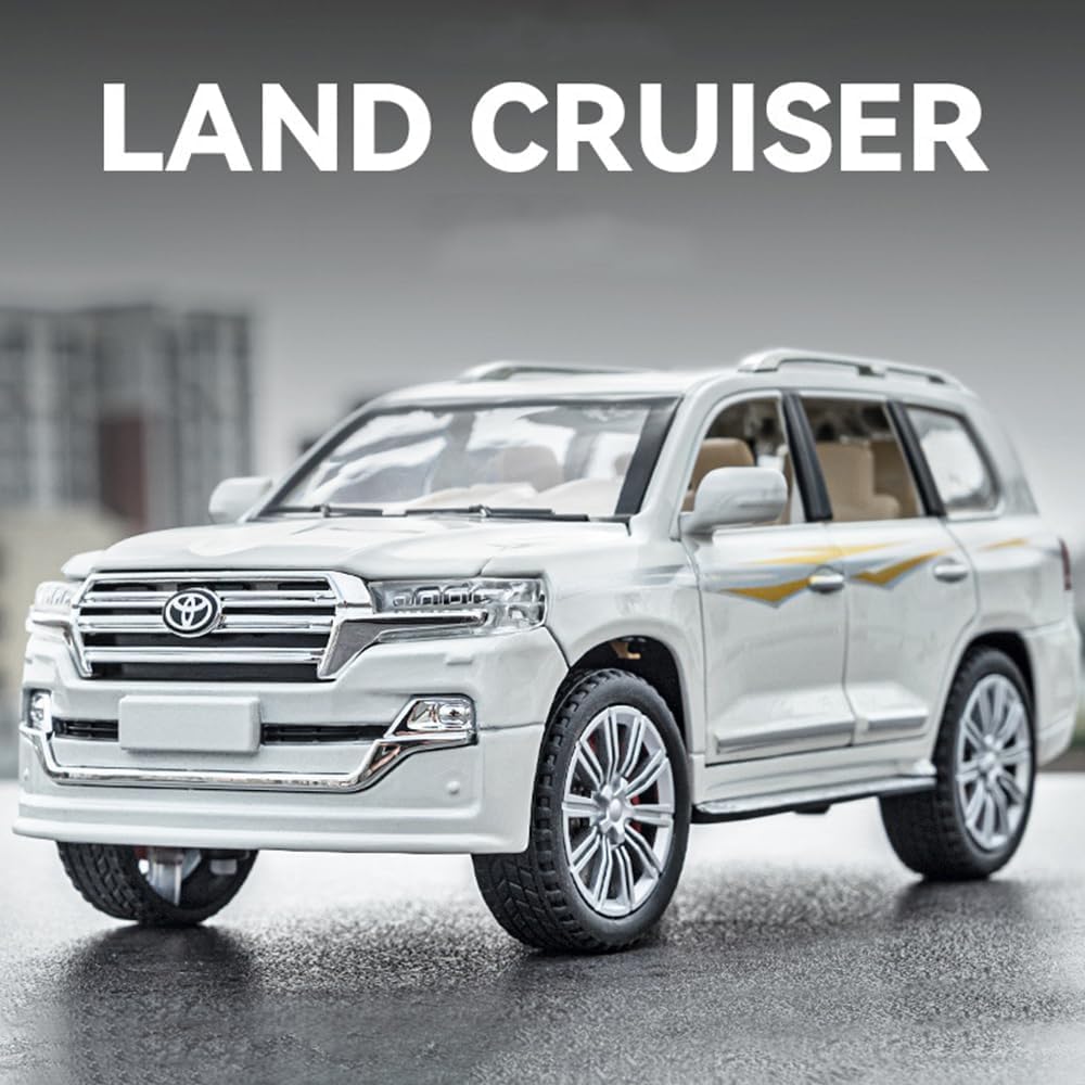 Toyota Land Cruiser Metal Diecast Model Car Toy Openable Doors - Big Size - Toyloft
