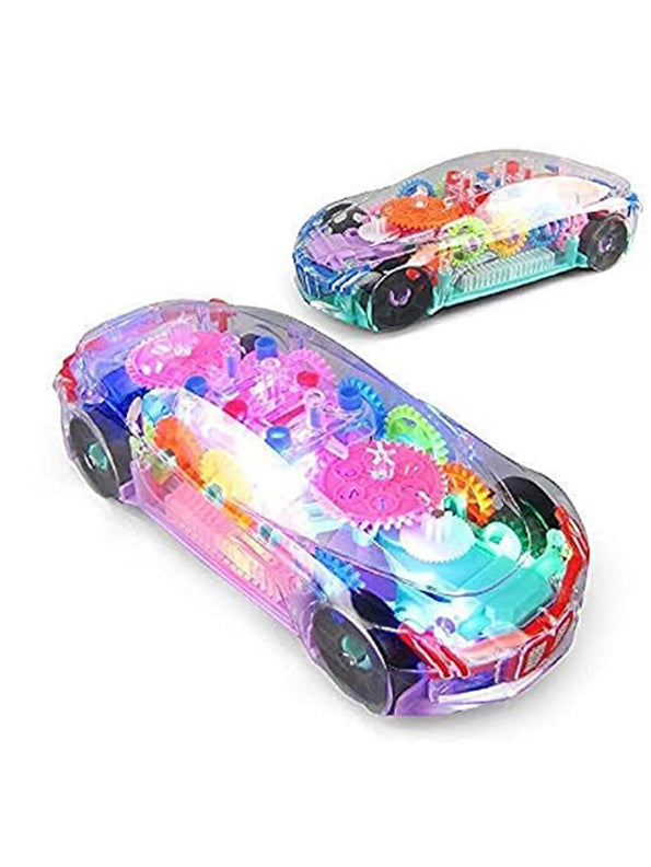 Musical and 3D Lights Toy Car For Kids - Blue (L-65) - Toyloft