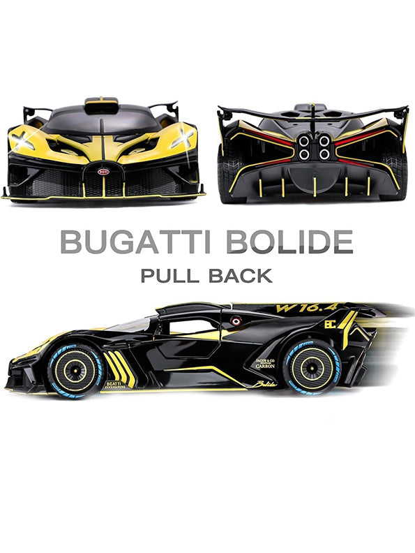 Bugatti Bolide Metal Diecast Car - Scale 1:24 - Yellow (TV-AG-24) - Toyloft