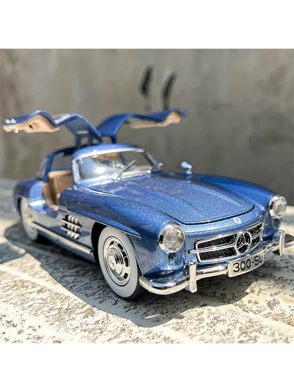 Mercedes Benz 300 SL Gullwing Metal Diecast Car Scale 1:24 - Blue (TV-S-24) - Toyloft