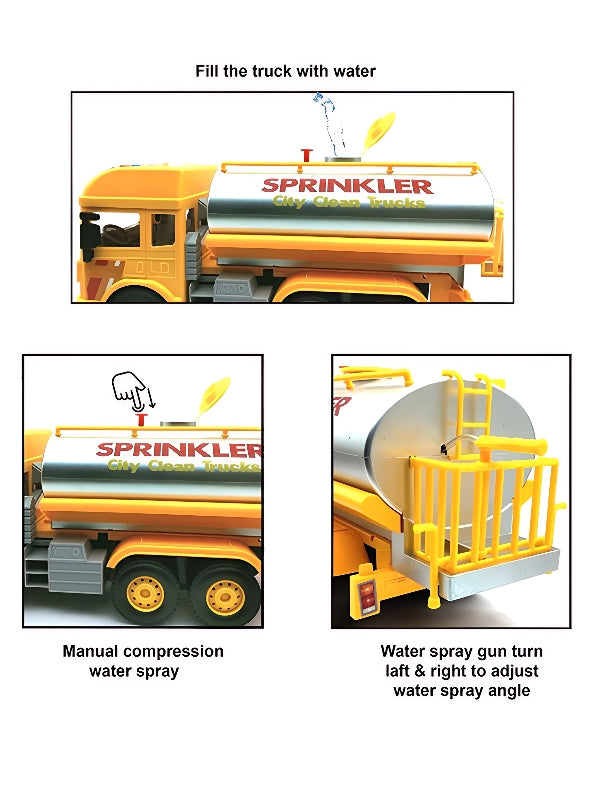 6x6 Wheeler Water Tanker Truck Toy - Yellow (MS-M-27) - Toyloft