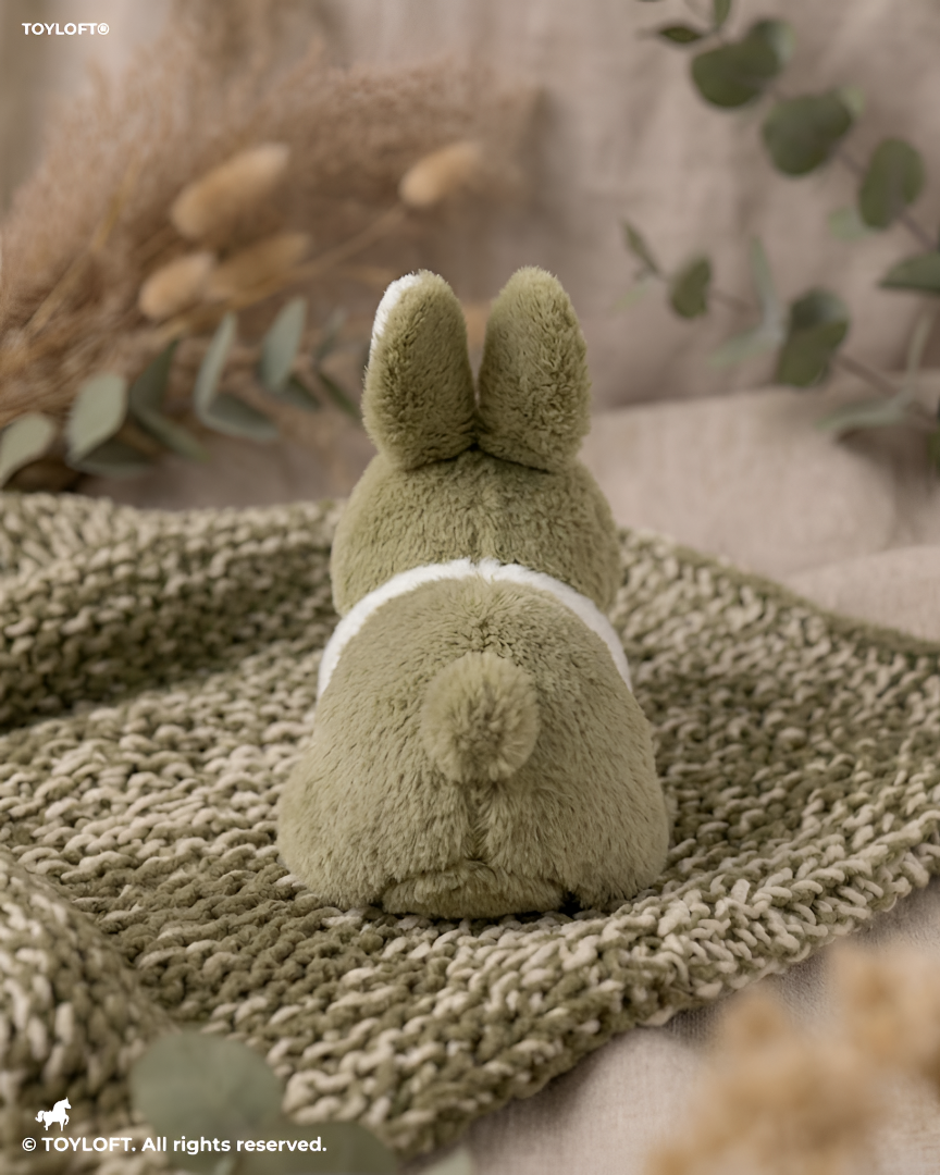 7-Inch Cute Plush Bunny Stuffed Animal – Soft Green and White Rabbit Toy ST14742
