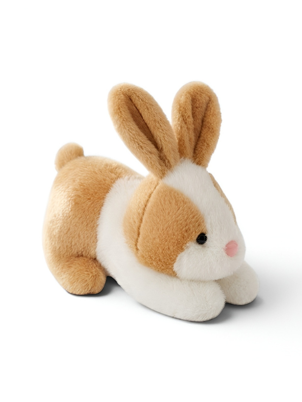 7-Inch Cute Plush Bunny Stuffed Animal – Soft Orange and White Rabbit Toy ST14742