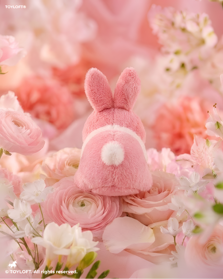 7-Inch Cute Plush Bunny Stuffed Animal – Soft Pink and White Rabbit Toy ST14742