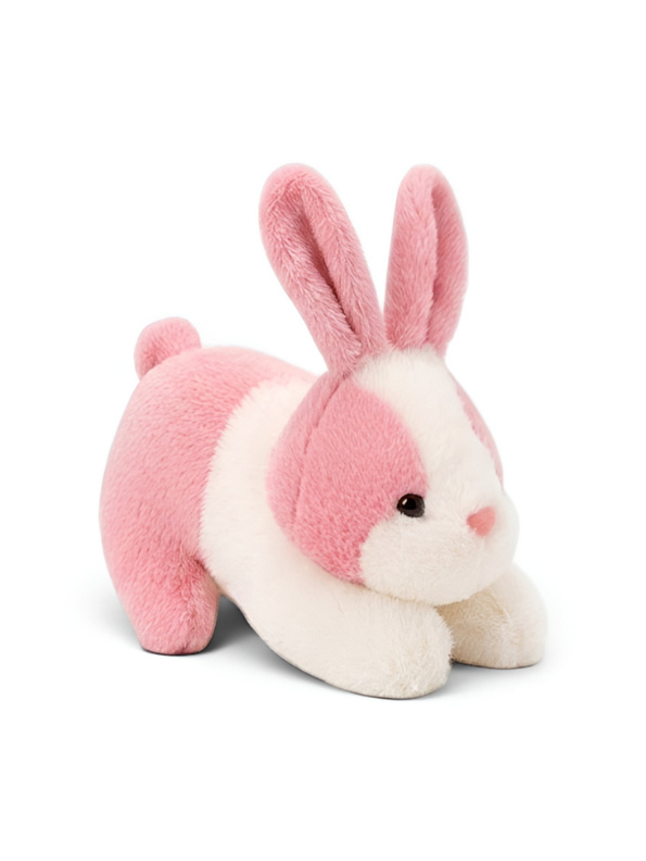 7-Inch Cute Plush Bunny Stuffed Animal – Soft Pink and White Rabbit Toy ST14742