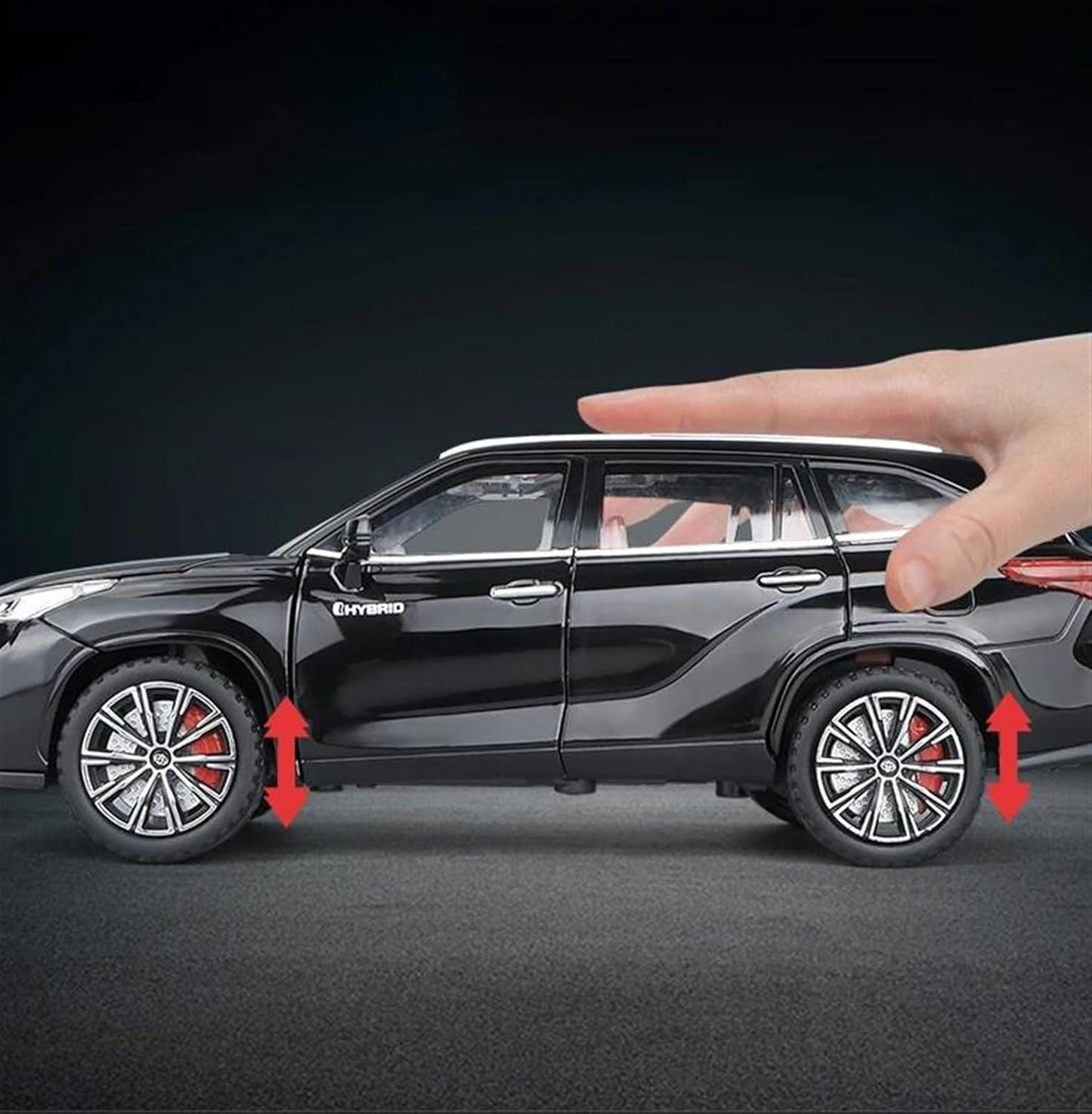 Toyota Highlander Model Metal Diecast Car 1:24 Scale - Black (TV-S-24) - Toyloft