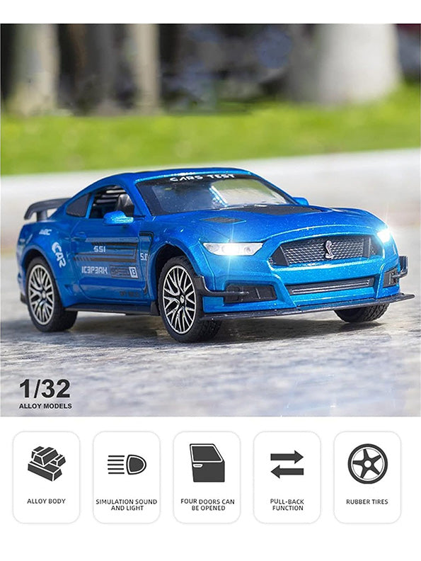 Mustang GT500 Metal Model Diecast Car - Blue Scale 1:32 (T-M-15) - Toyloft