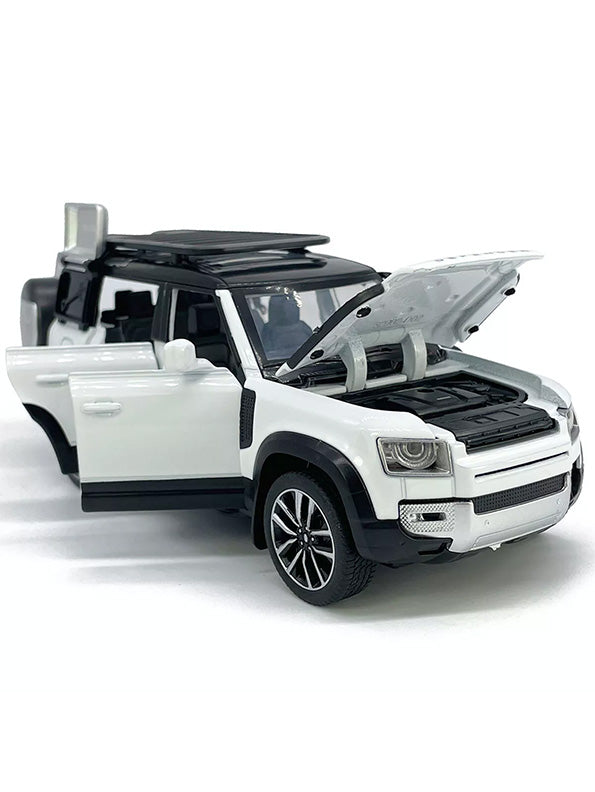 Land Rover Defender Metal Diecast Car - White - Scale 1:32 - Toyloft