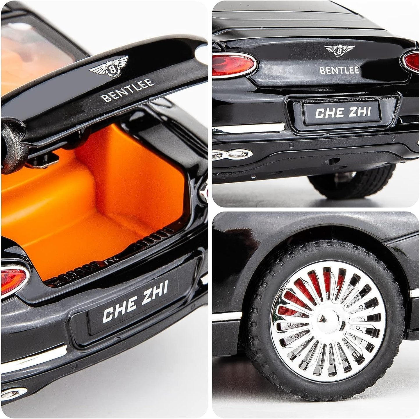 Bentley Continental Model Car for 1/24 Alloy Diecast Toy Pull Back Metal Build - Big Size - Toyloft