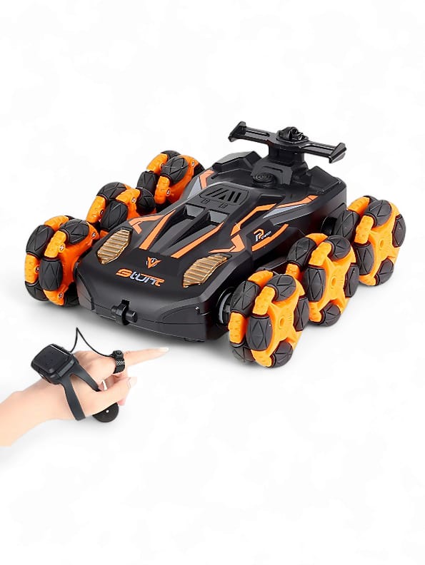 8 Wheels RC Stunt Remote Control Car For Kids - Orange (L-J-83) - Toyloft