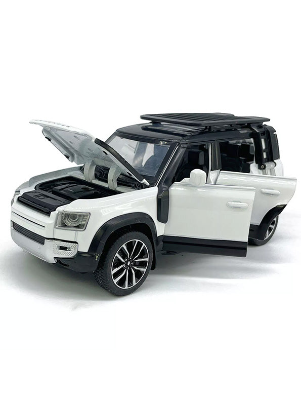 Land Rover Defender Metal Diecast Car - White - Scale 1:32 - Toyloft