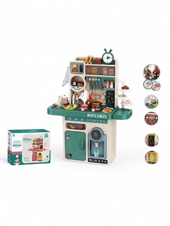 93-Piece Kitchen Playset Toy For Kids - Green Pretend Play Cooking Set | NX13531