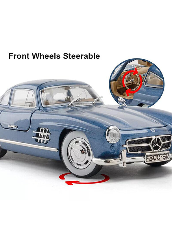 Mercedes Benz 300 SL Gullwing Metal Diecast Car Scale 1:24 - Blue (TV-S-24) - Toyloft