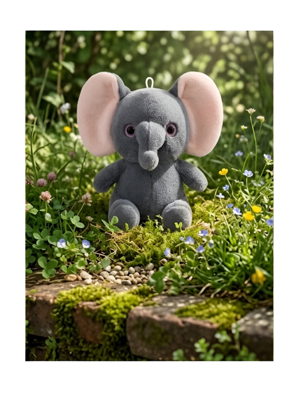Adorable Elephant Plush Toy – 10 Inch Soft Muted Grey Stuffed Elephant with Big Pink Ears, Fluffy Animal Cushioned Toy for Toddlers and Newborns ST14451