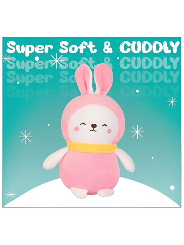 Soft Pink Rabbit Stuffed Toy (10 Inches) - Features Cuddly Design, Yellow Scarf, and Heart-Shaped Nose - Durable, BIS Certified Safe Plush for Toddlers and Kids ST11127