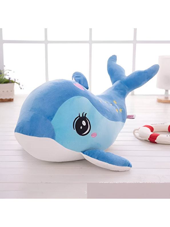 Adorable Blue Dolphin Stuffed Animal 7 Inch Soft Ocean Life Plushie with Embroidered Constellation Stars & Heart Cute Gift and Room Decor for Kids and Toddlers ST14866