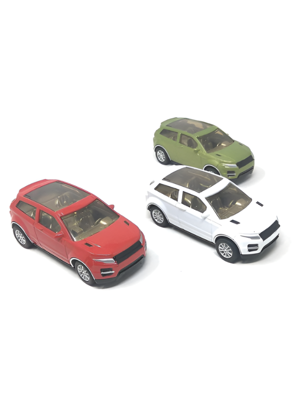 Die-Cast Model SUV Toy Cars - 1:32 Scale Set of 3 Pull-Back Vehicles with Opening Doors and Sunroof - White, Green, and Red TV1891