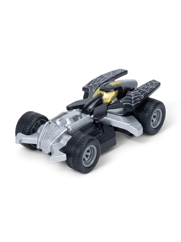 Spider-Man Die-Cast Alloy Toy Car – 1:43 Scale Marvel Superhero Racing Vehicle – Black & Silver Spider-Web Design Collectible Hero Car for Kids Ages 3+ TV7017