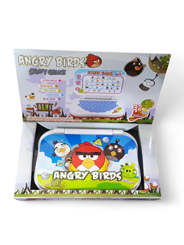 Angry Birds Kids Learning Laptop - 5-Mode Educational Study Game with Music, Spelling, and Letter Modes - Interactive Toy for Toddlers TV1857