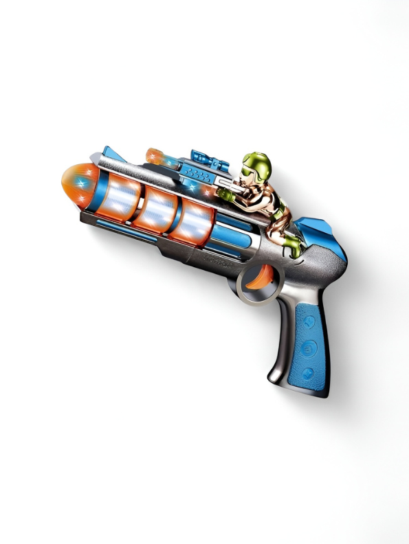 11-Inch LED Space Blaster Gun with Rotating Light Chamber & Sound FX – Durable Electronic Toy Gun for Active Pretend Play TV1643