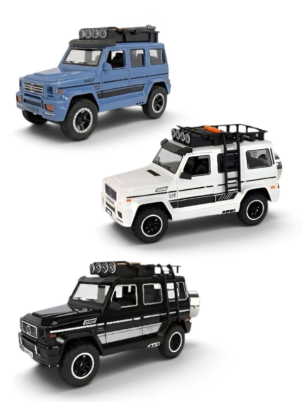 Premium Diecast Toy SUV Cars – 4WD Off-Road Adventure Miniature Vehicles with Roof Luggage Carrier, Realistic Details, Collectible Toy Car Pack Of 3 for Boys and Adults NX15364