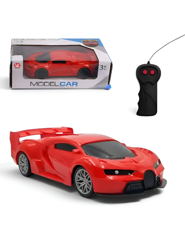 Remote Control Car for Boys and Girls 1:24 Scale- Red RC Toy Car Sports Racing Model with 27MHz Remote Controller, Battery Powered High-Speed Vehicle Toy Gift for Kids Aged 3+ LMI7657