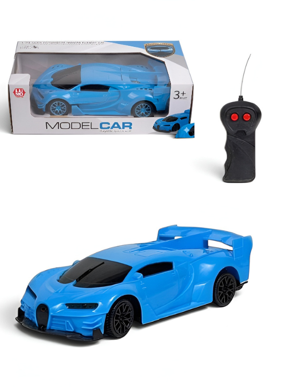 Remote Control Car for Boys and Girls 1:24 Scale- Blue RC Toy Car Sports Racing Model with 27MHz Remote Controller, Battery Powered High-Speed Vehicle Toy Gift for Kids Aged 3+ LMI7657