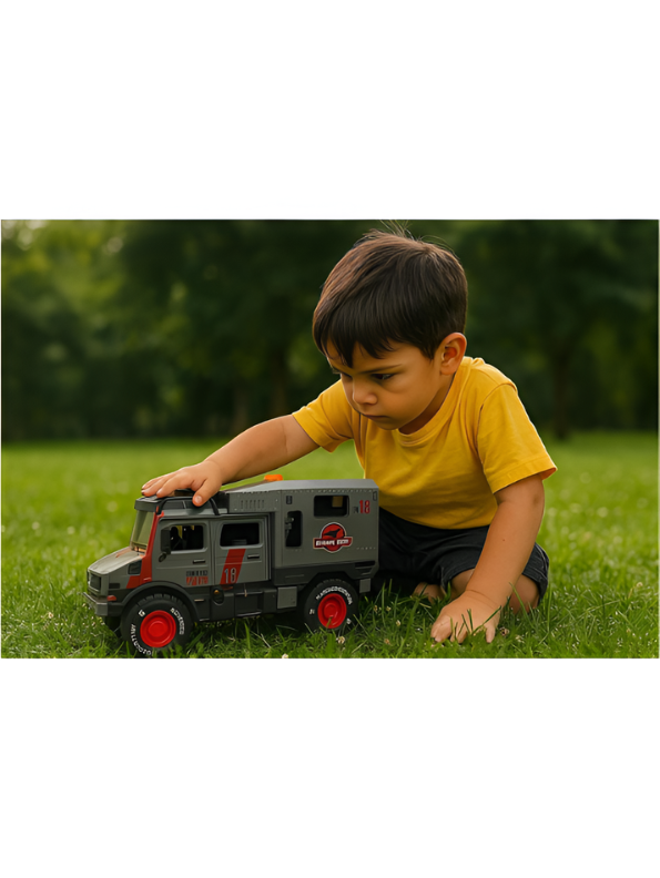 Dinosaur Hunter Unit 18 Tactical SUV – Heavy Duty Expedition Toy with Multi-Function Sound Buttons Premium Toy Expedition Truck for Kids and Collectors TV5288