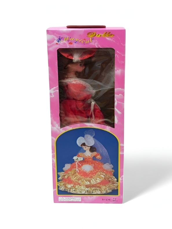 Angel Girl Musical Doll - 24-Inch Victorian Style Fashion Doll in Red & Gold Lace Gown TV724