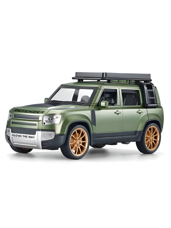 Friction Powered Off-Road Toy Vehicle with Sound, Music, and Lights - 1:16 Scale Green SUV with Openable Doors - Educational Toy TV5292