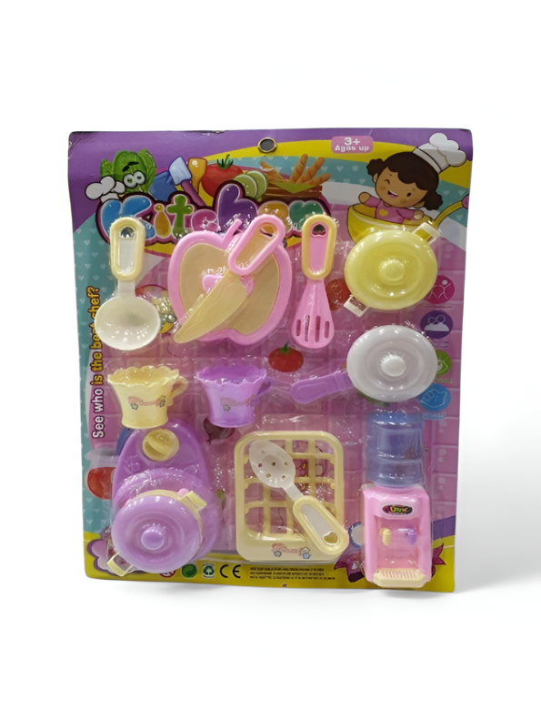 Kids Kitchen Accessories Playset - 15+ Piece Pretend Play Cooking Toy with Pots, Pans, Water Dispenser, and Utensils - Educational Culinary Gift for Toddlers 3+ TV1730