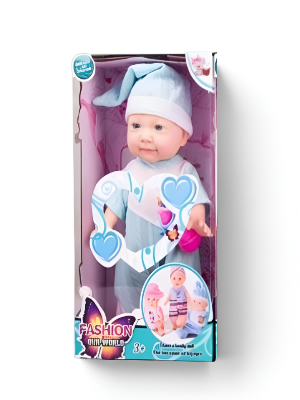 Fashion Our World Soft Baby Doll in Blue Pajamas - Lifelike Newborn Toy for Kids - Realistic Baby Doll TV2180