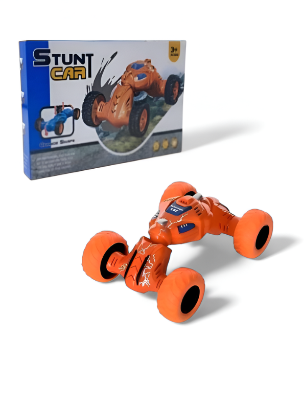 Orange RC Stunt Car - 2.4GHz Remote Control Off-Road Racing Vehicle, 4WD Double-Sided Flip & 360° Rotation Toy Car, Electric All-Terrain Monster Truck for Kids TV2053