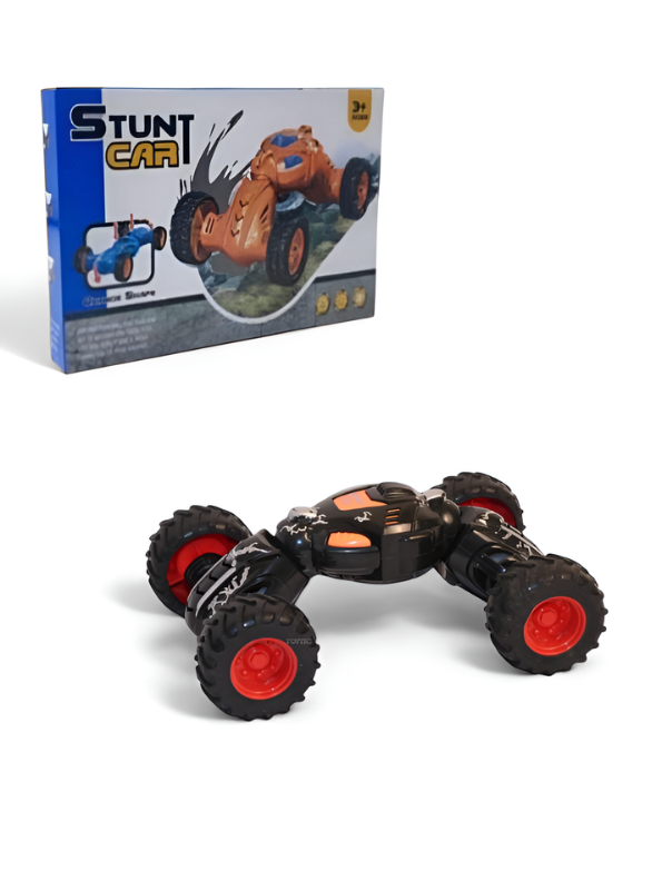 High-Speed RC Stunt Car for Kids - 360° Rotating Double-Sided Flip Off-Road Vehicle, 2.4GHz Remote Control Crawler Toy with All-Terrain Tires, Black & Red TV2053
