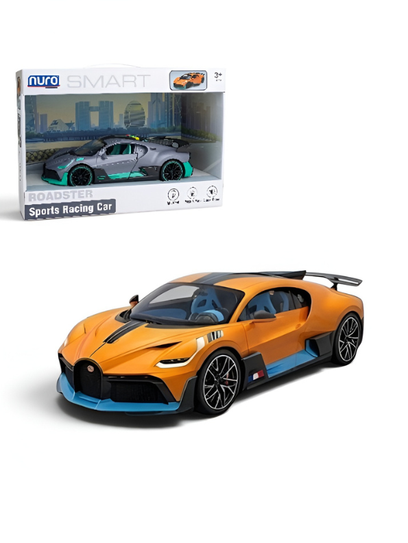 Sports Racing Car Model Toy 1:12 Scale - Premium Matte Orange & Cyan Hypercar with Openable Doors, Realistic Die-Cast Style Interior, Collectible Toy Car for Kids & Adults NX16722