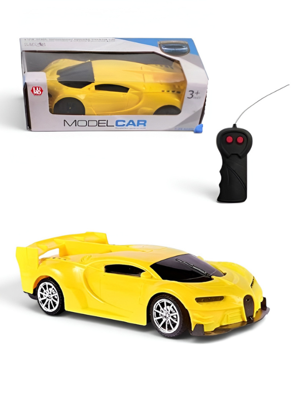 Remote Control Car for Boys and Girls 1:24 Scale- Yellow RC Toy Car Sports Racing Model with 27MHz Remote Controller, Battery Powered High-Speed Vehicle Toy Gift for Kids Aged 3+ LMI7657