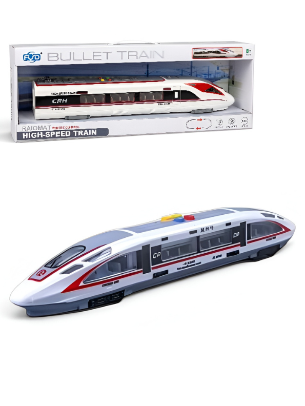 High-Speed Bullet Train Toy for Kids (RED) Electric Remote Control Toy Train with Lights and Sound, Battery-Operated Model Train Vehicle, Gift for Boys and Girls Age-5 NX16741