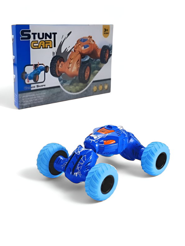 High-Speed RC Stunt Car for Kids - 360° Rotating Double-Sided Flip Off-Road Vehicle, 2.4GHz Remote Control Crawler Toy with All-Terrain Tires, Blue & Light Blue TV2053