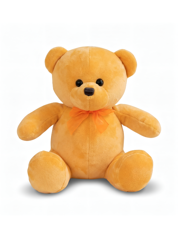 Teddy Bear – Premium Yellow Stuffed Animal 7-Inch Cuddly Plush with Decorative Orange Ribbon ST14705