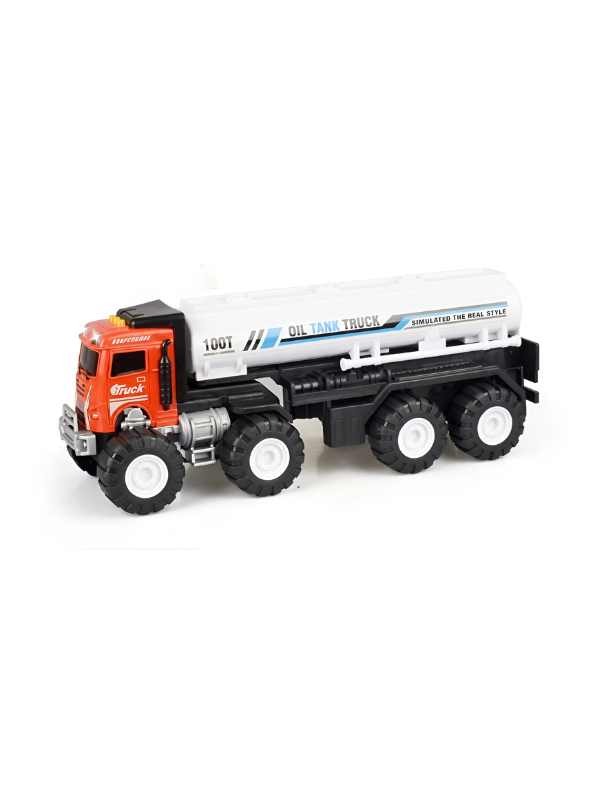 Premium Friction Powered Toy Oil Tanker – Simulated Heavy Duty Transport Truck with Interactive Lights & Music For Boys and Girls TV4471